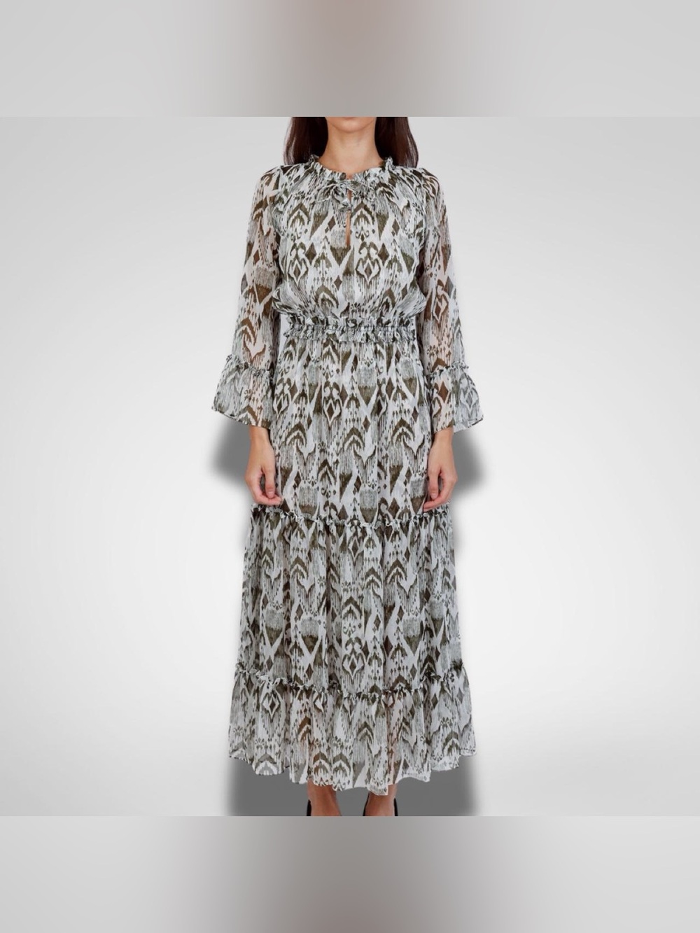MISA Patterned Maxi Dress
